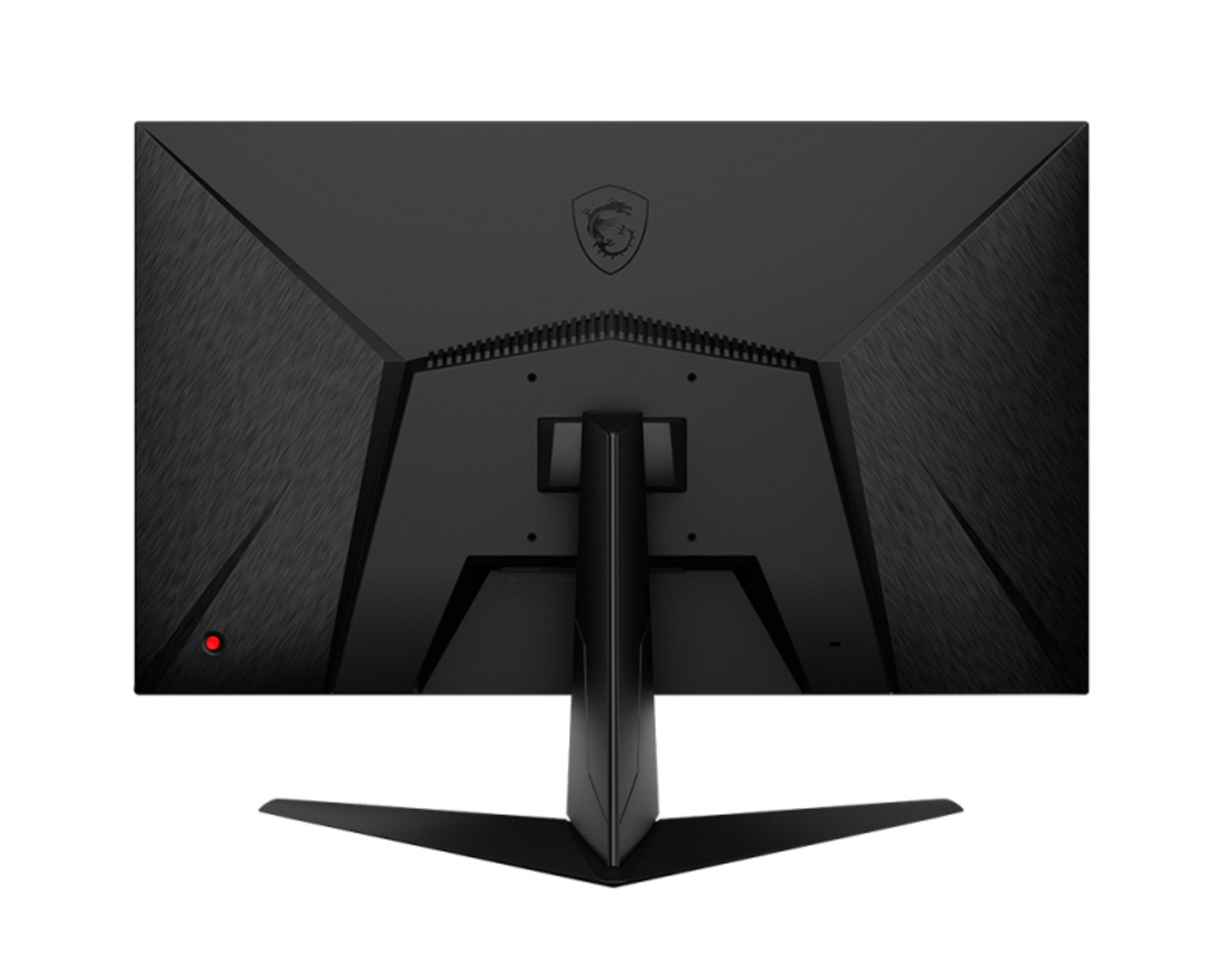 Moniteur noir avec logo de dragon et un petit voyant rouge.