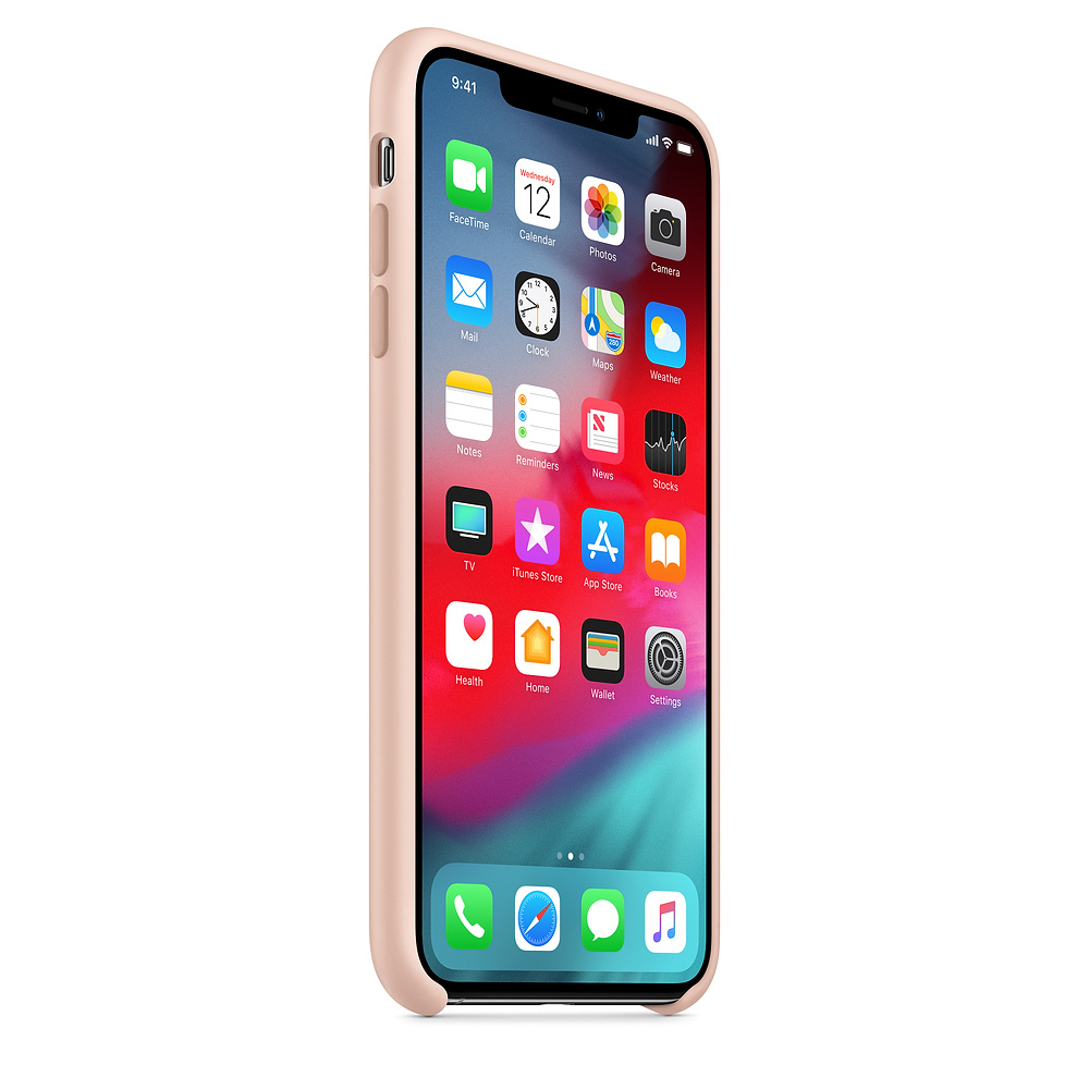 Een lichtroze iPhone met op het scherm 9:41 op woensdagmiddag.