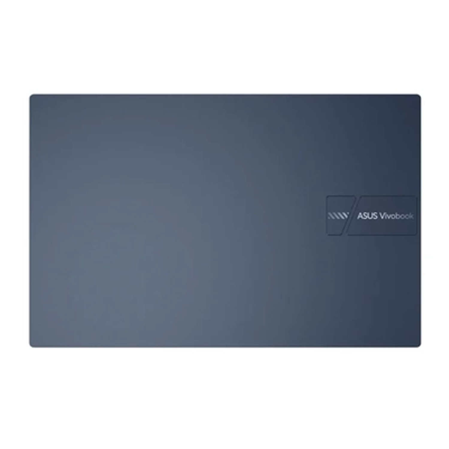 Sağda Asus Vivobook logosu bulunan lacivert laptop kapağı.