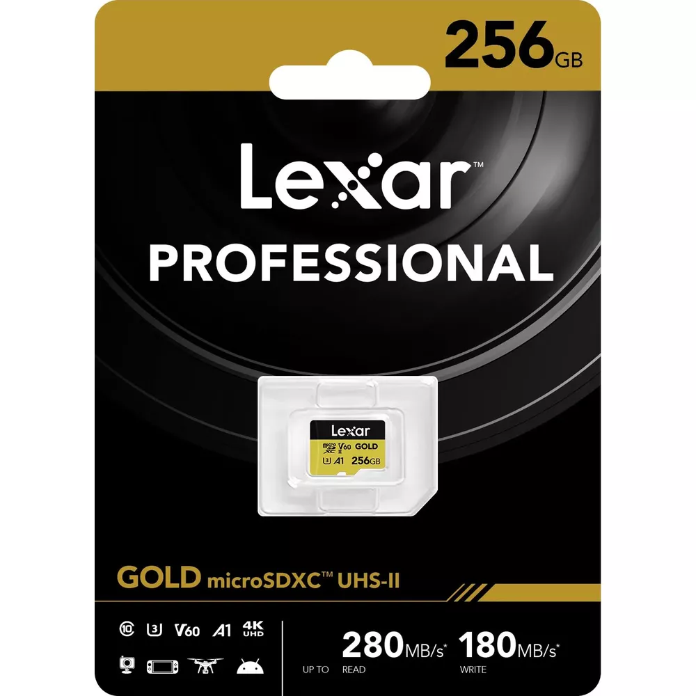 Lexar Professional 256GB microSDXC UHS-II Gold Speicherkarte.