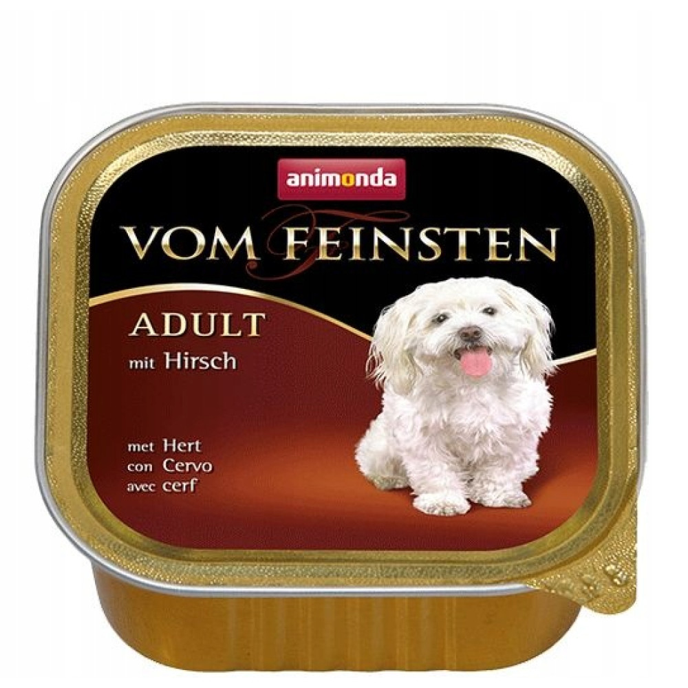 Puszka karmy dla psów Animonada z białym psem.