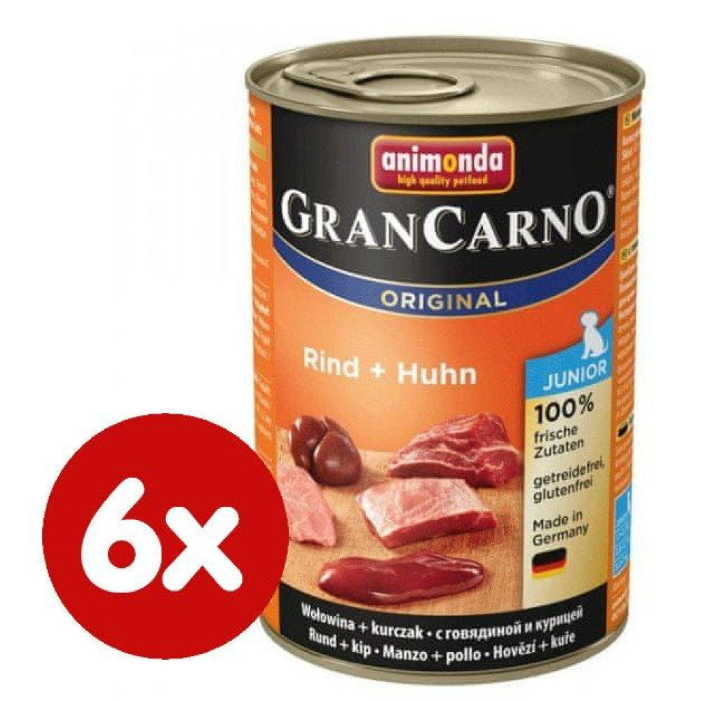 Animonda Grancarno Junior Wołowina + Kurczak karma dla psa w puszce.
