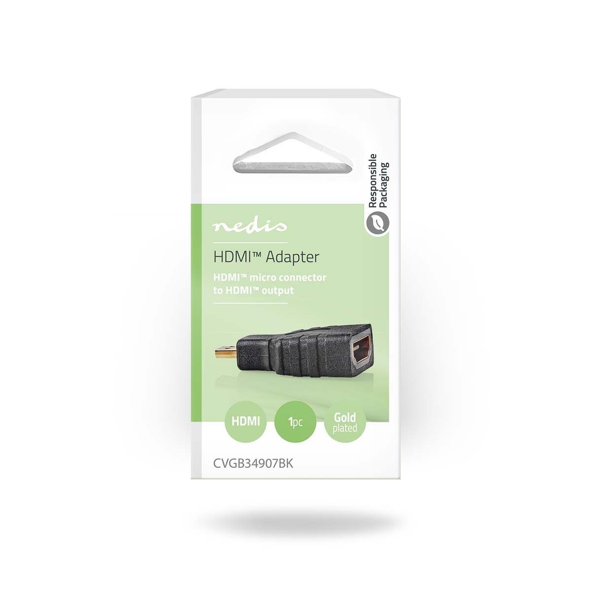 Adattatore Nedis HDMI: Micro connettore HDMI placcato oro a uscita HDMI.