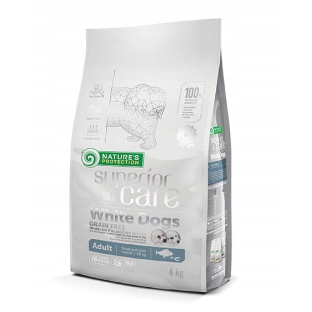 4kg torba Nature's Protection Superior Care White Dogs bezzbożowej karmy dla psów.