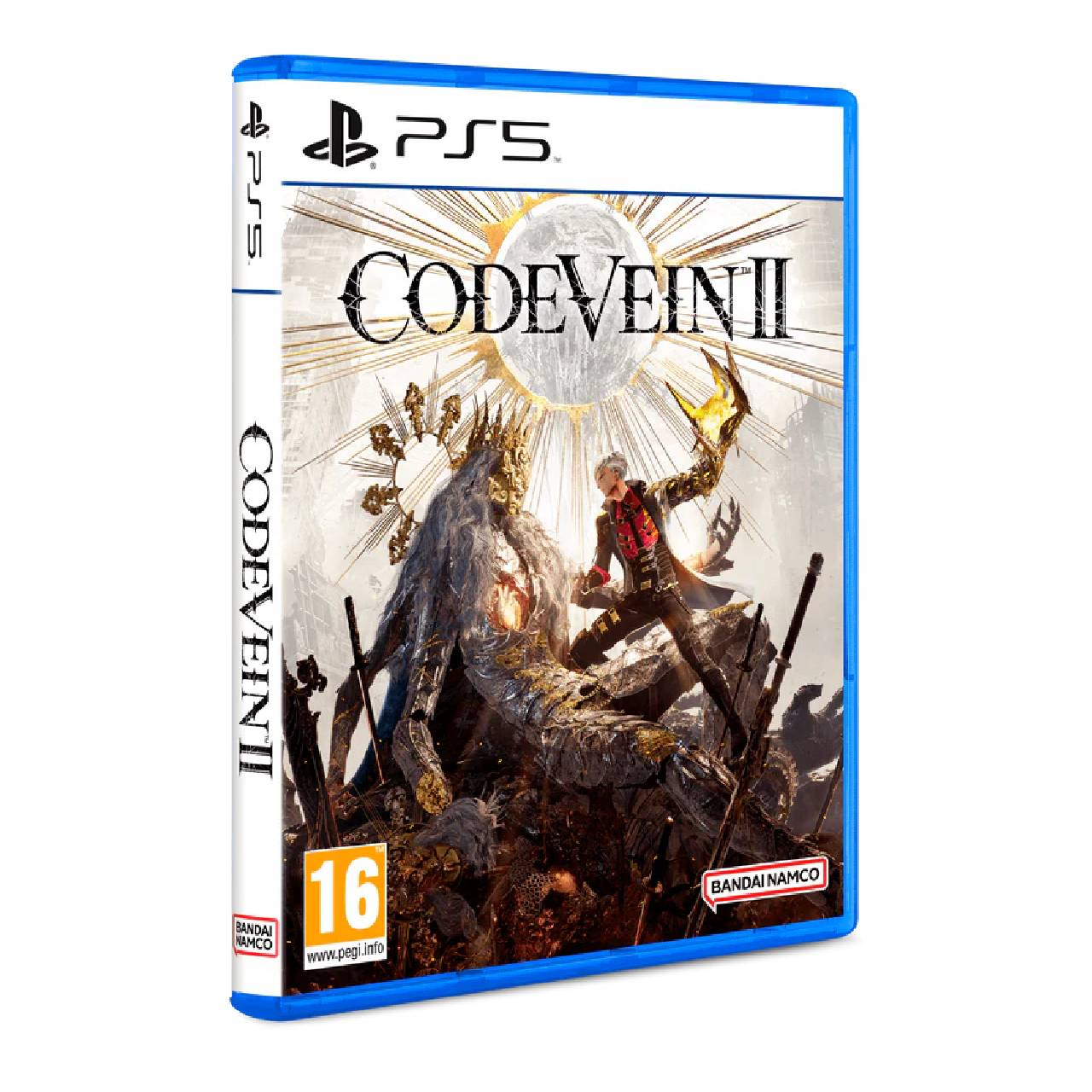 Custodia gioco PS5: Code Vein 2 con guerriero fantasy e mostro sotto sole.