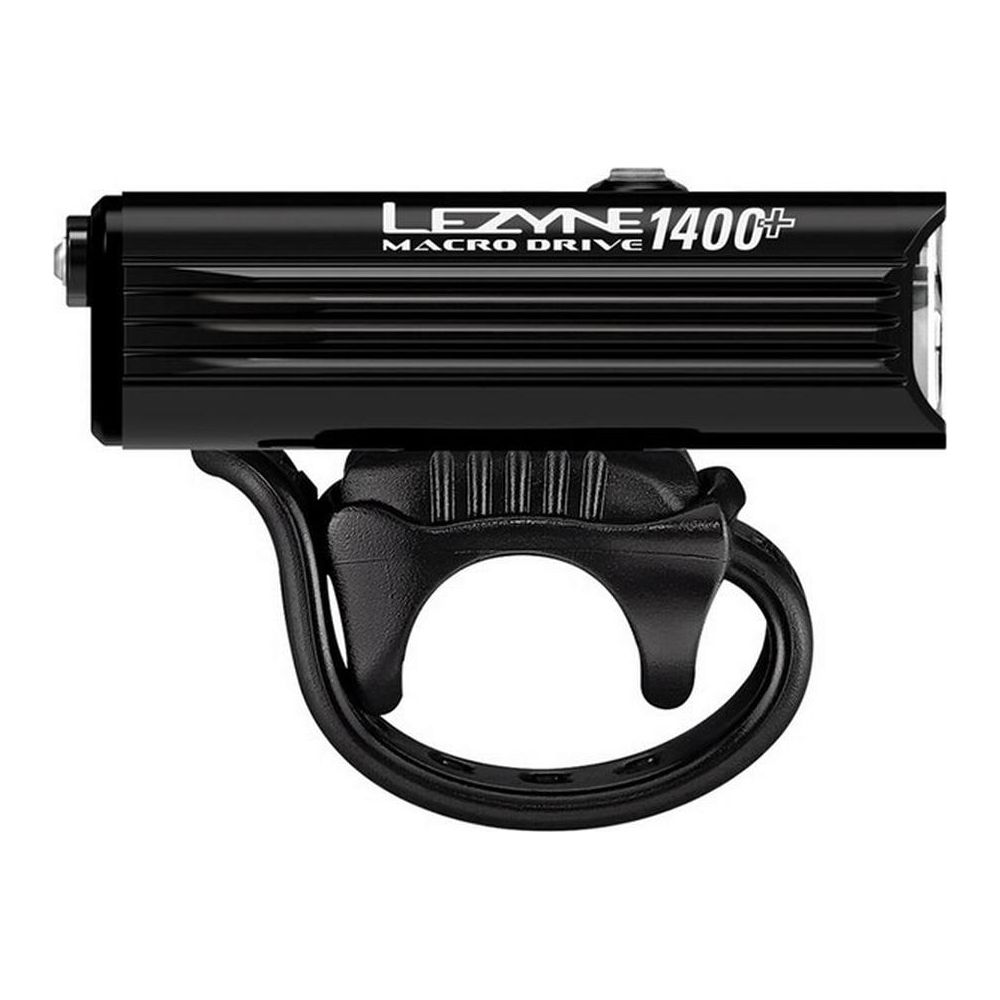 Schwarze Lezyne Fahrradlampe mit Halterung.
