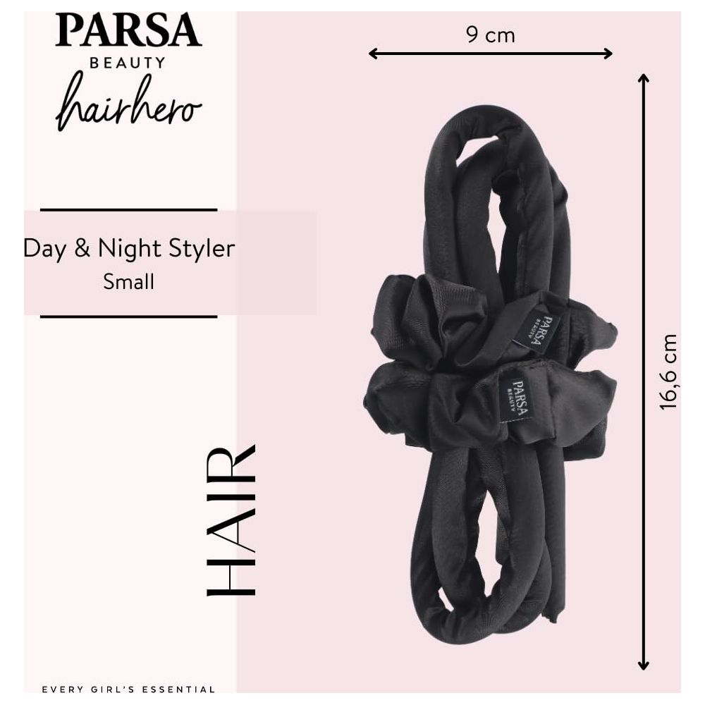 Un styler per chignon nero Parsa Beauty, misura 9x16,6 cm.