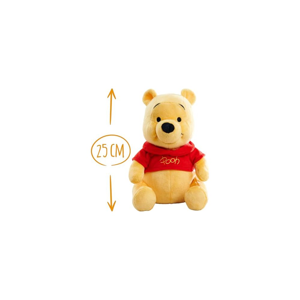 Une peluche Winnie l'Ourson rouge, de 25 cm.