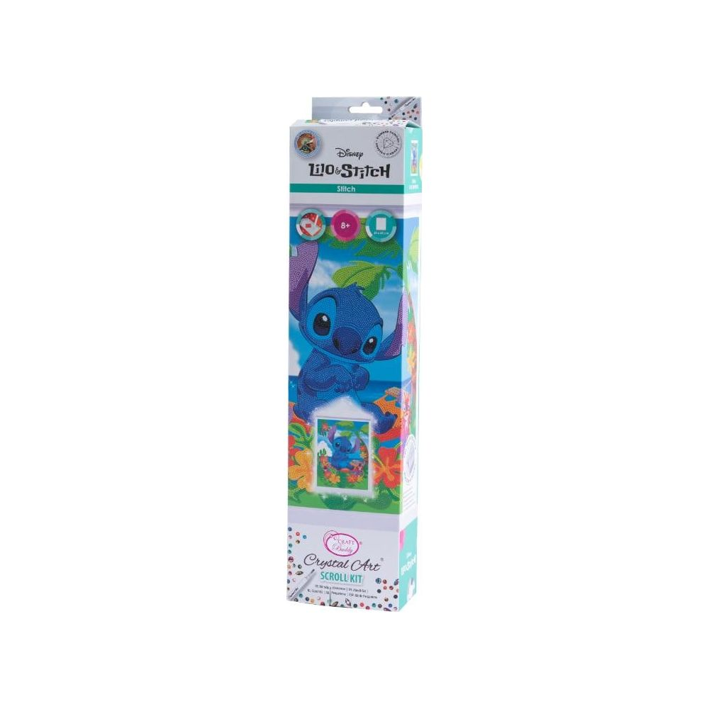 Lilo & Stitch Kristallkunst-Scrollen-Set mit Stitch auf der Vorderseite.