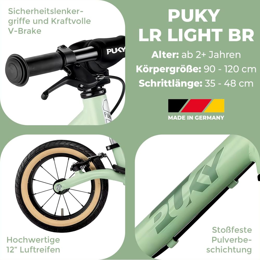 PUKY LR LIGHT BR Laufrad mit 12 Zoll Reifen, V-Brake und Pulverbeschichtung.