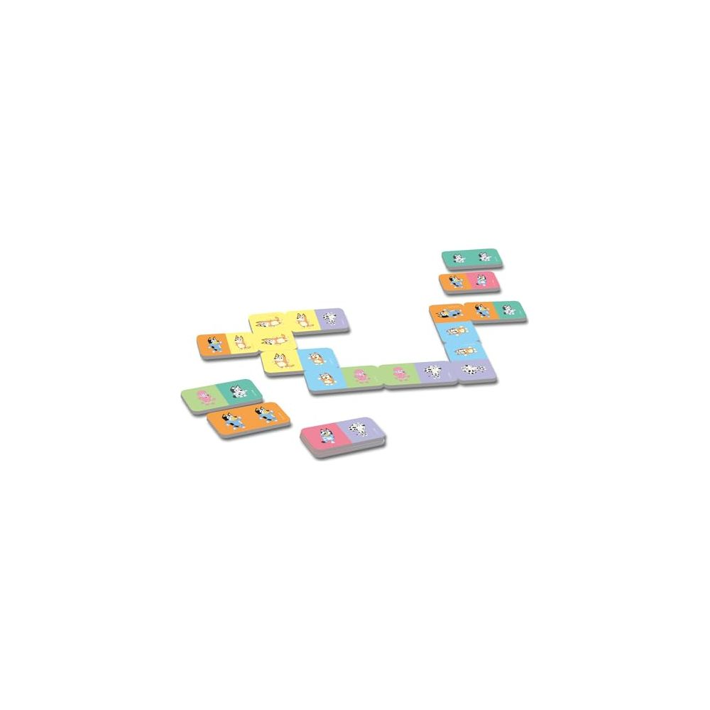 Domino coloré avec des motifs d'animaux, disposé sur fond blanc.