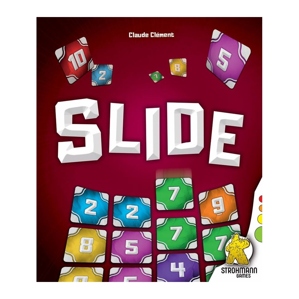 La couverture du jeu SLIDE de Claude Clément, avec des cartes numérotées.