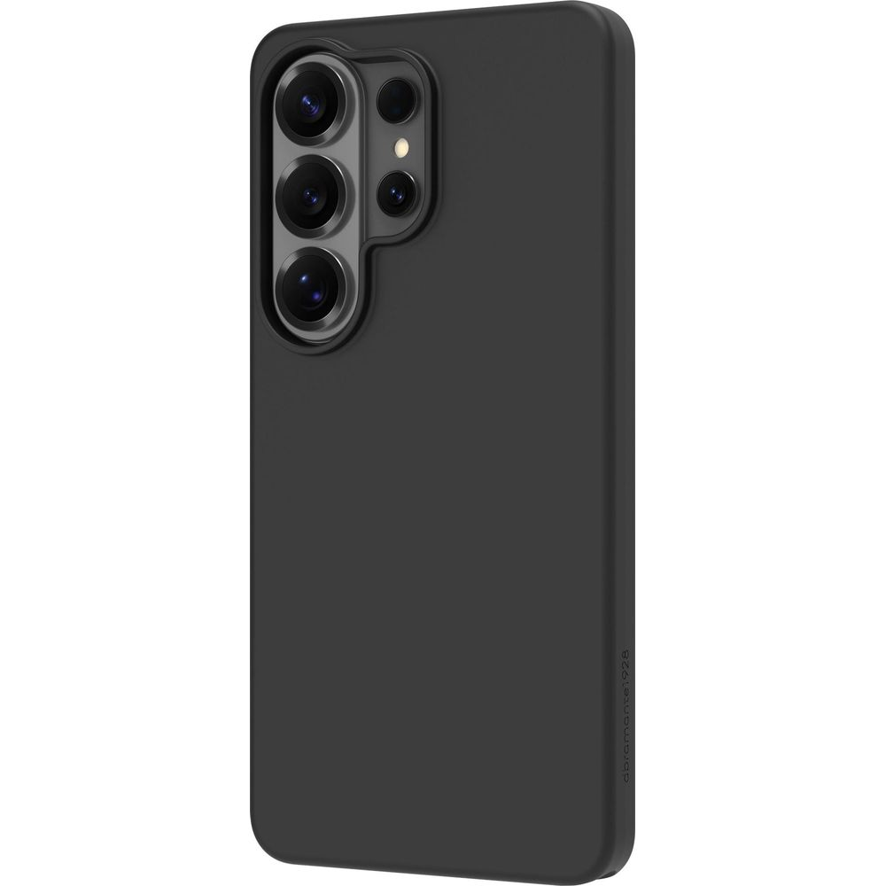 Schwarze Handyhülle mit sichtbarem Kameramodul. Minimalistisches Design.
