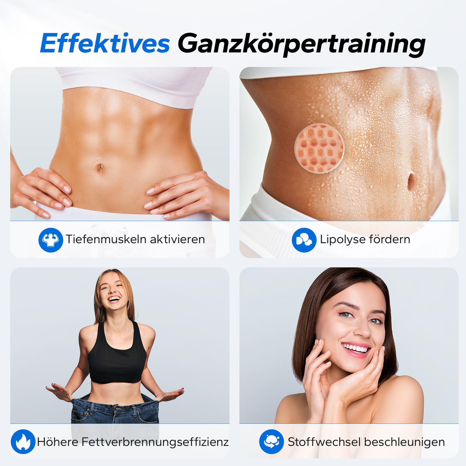 Effektives Ganzkörpertraining: Bauchmuskeln, Lipolyse, Gewichtsverlust, Stoffwechsel.