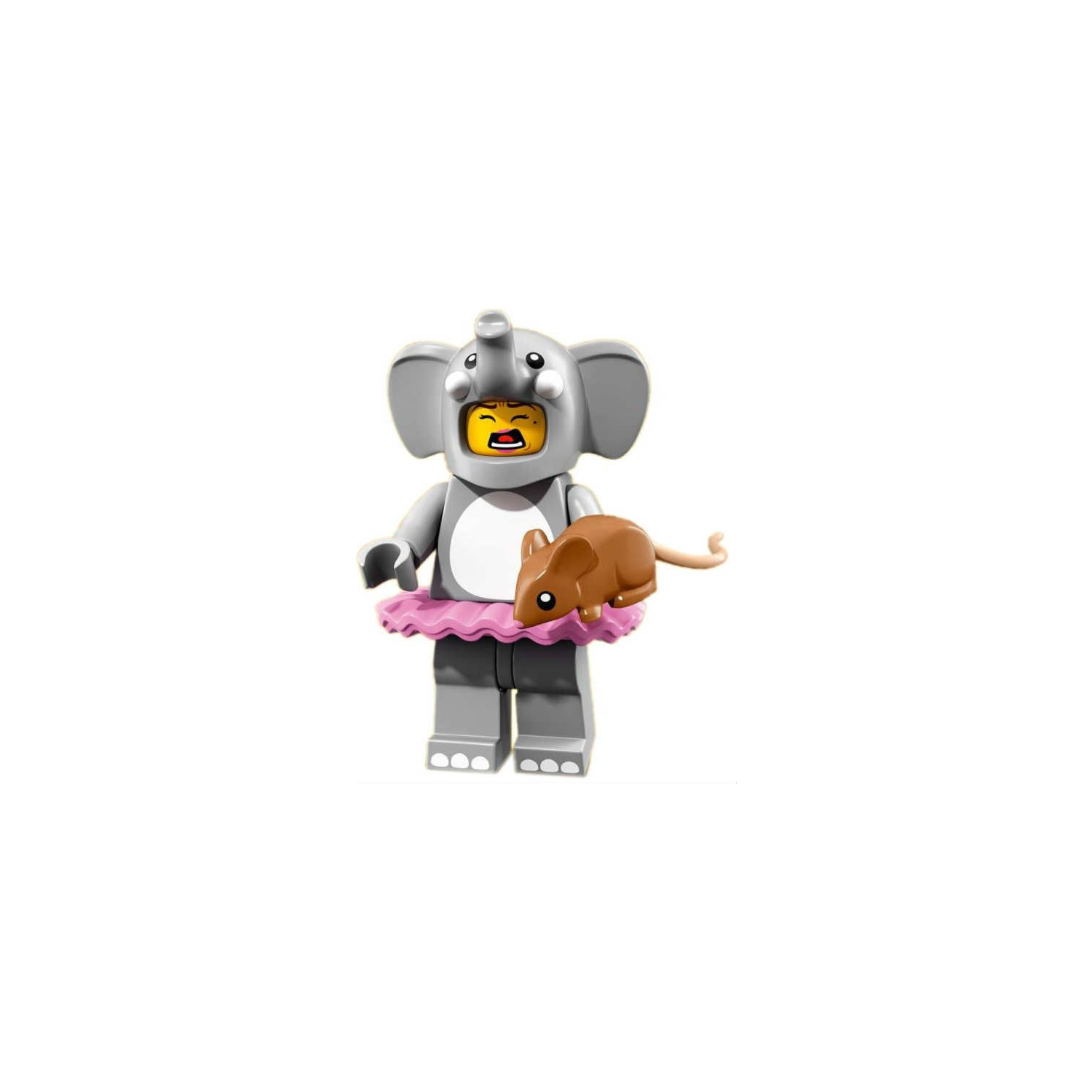 Tütü ve fareli fil kostümlü Lego figürü.