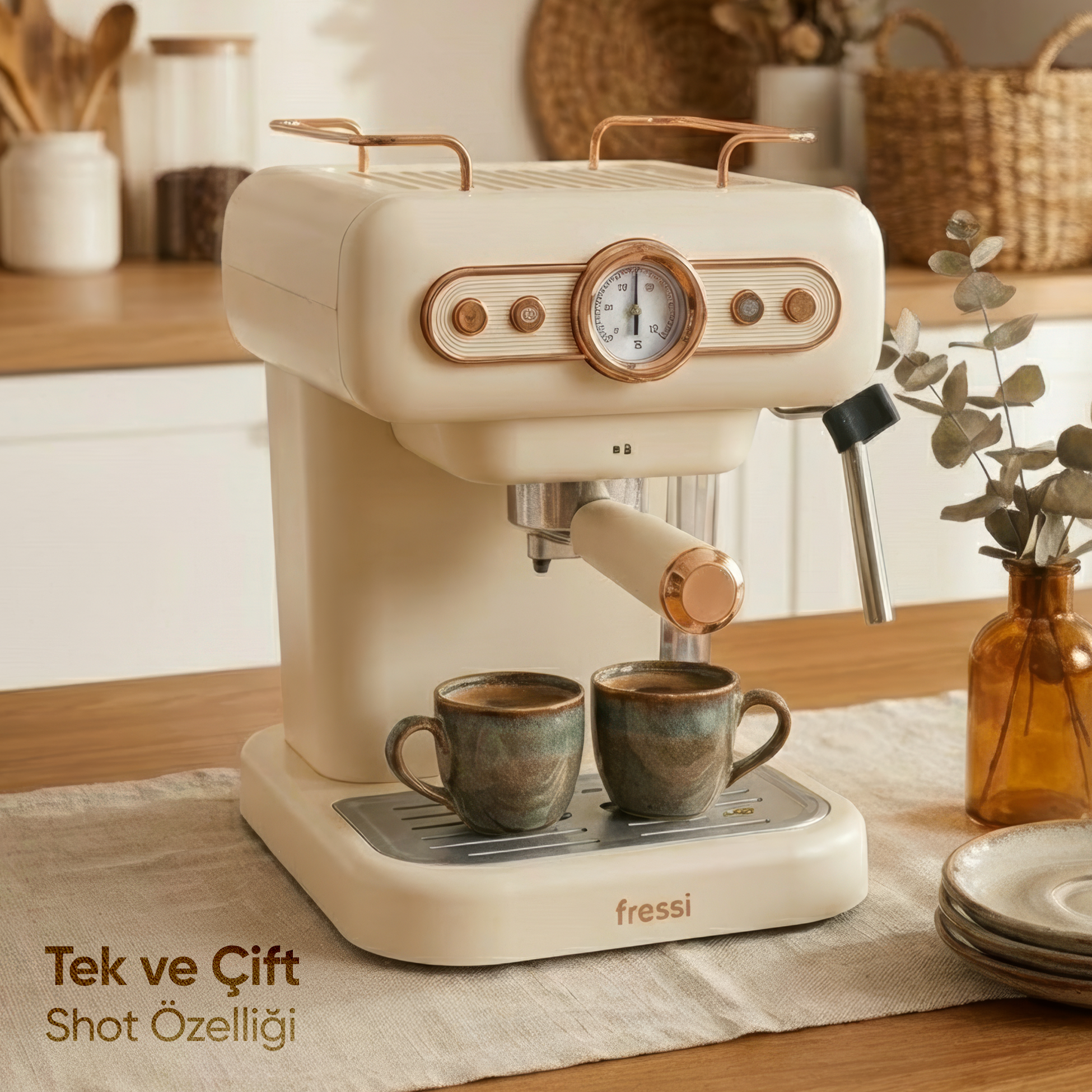 FRESSI Latte Cappuccino Süt Köpürtücülü 20 bar Basınçlı 1.2 l