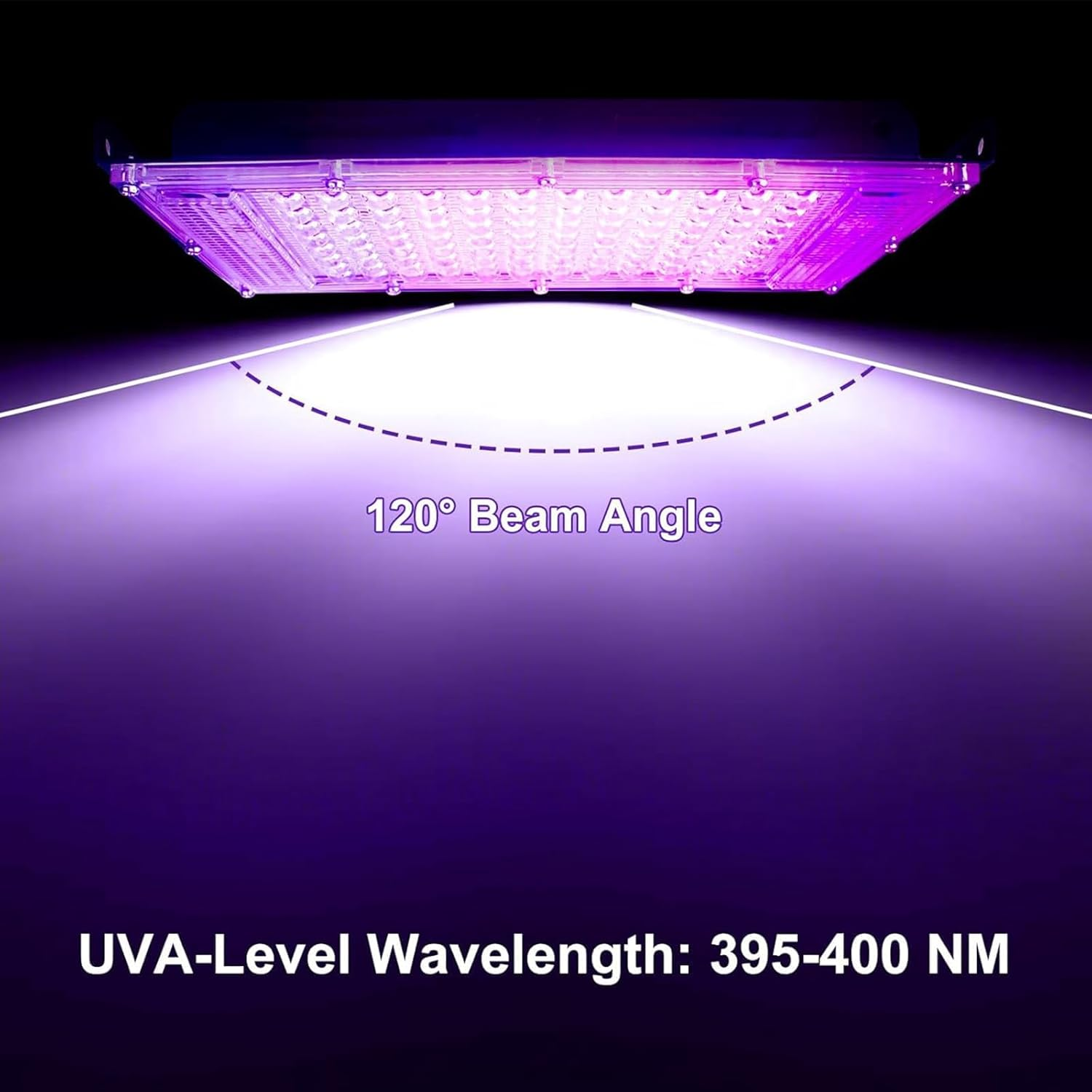 UV-Lampe mit 120° Abstrahlwinkel und Wellenlänge 395-400 NM.
