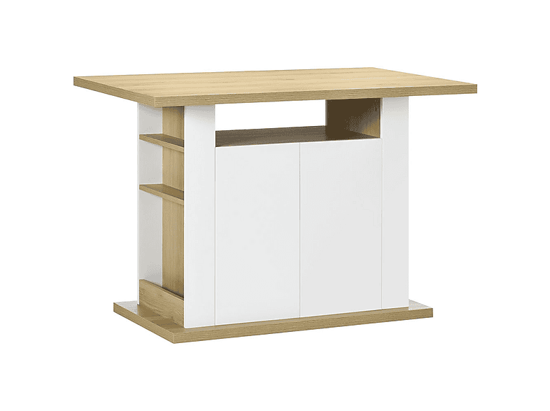 Isla de cocina - HOMCOM 835-892V81AK, Melamina de Madera, 70 cm x 110 cm, Roble y Blanco