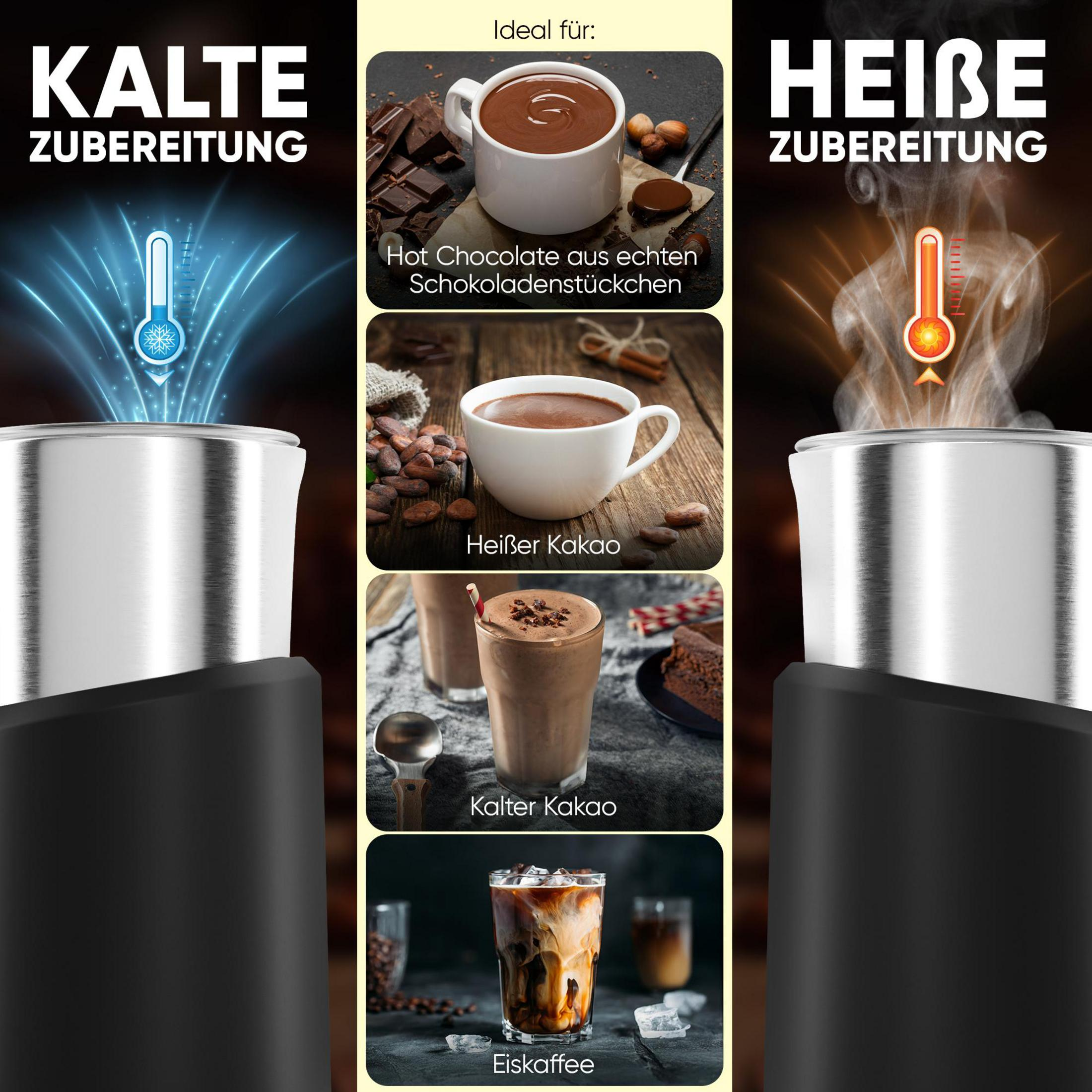 Przygotowanie na zimno i gorąco: gorąca czekolada, kakao, kawa mrożona.