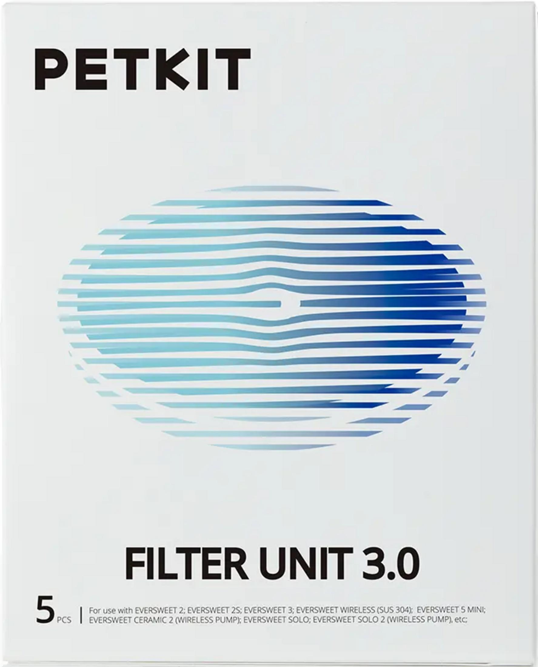 Opakowanie PETKIT Filter Unit 3.0 z niebiesko-białym wzorem i tekstem.