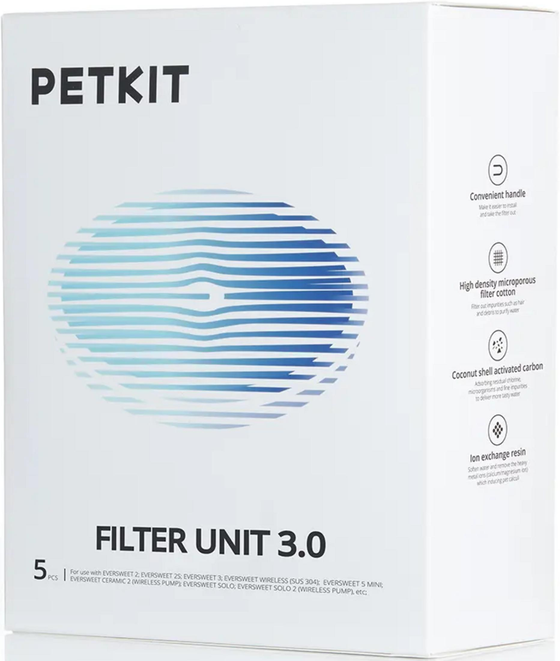 Opakowanie PETKIT Filter Unit 3.0 ze wzorem niebieskiego światła i tekstem.