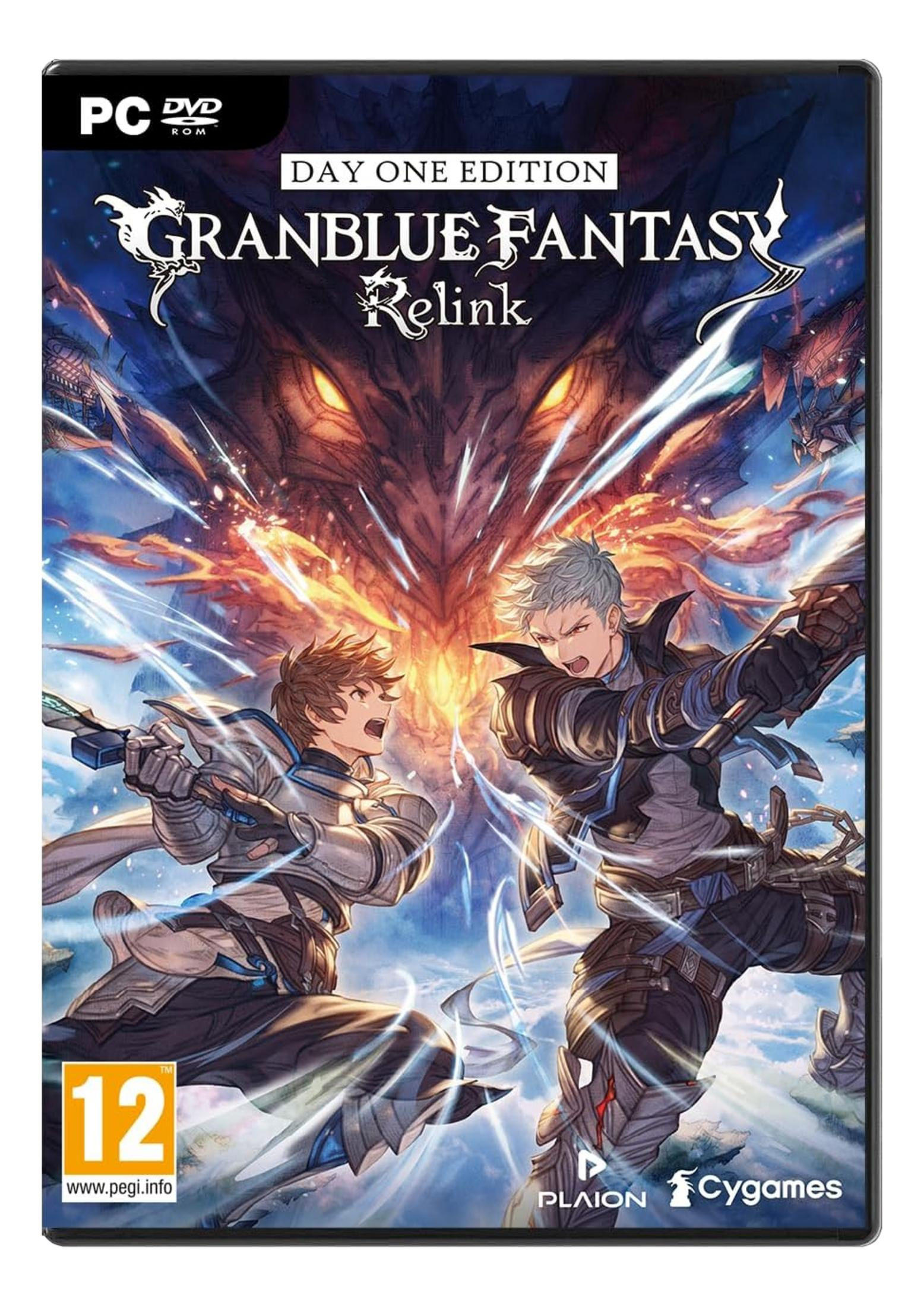 Copertina gioco PC Granblue Fantasy Relink: Due guerrieri combattono davanti a un drago.