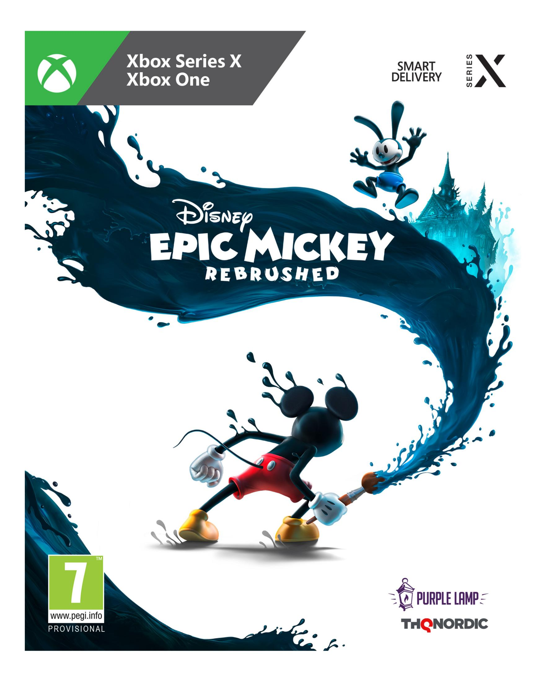 Myszka Miki maluje atramentem. Oswald szczęśliwy królik skacze.