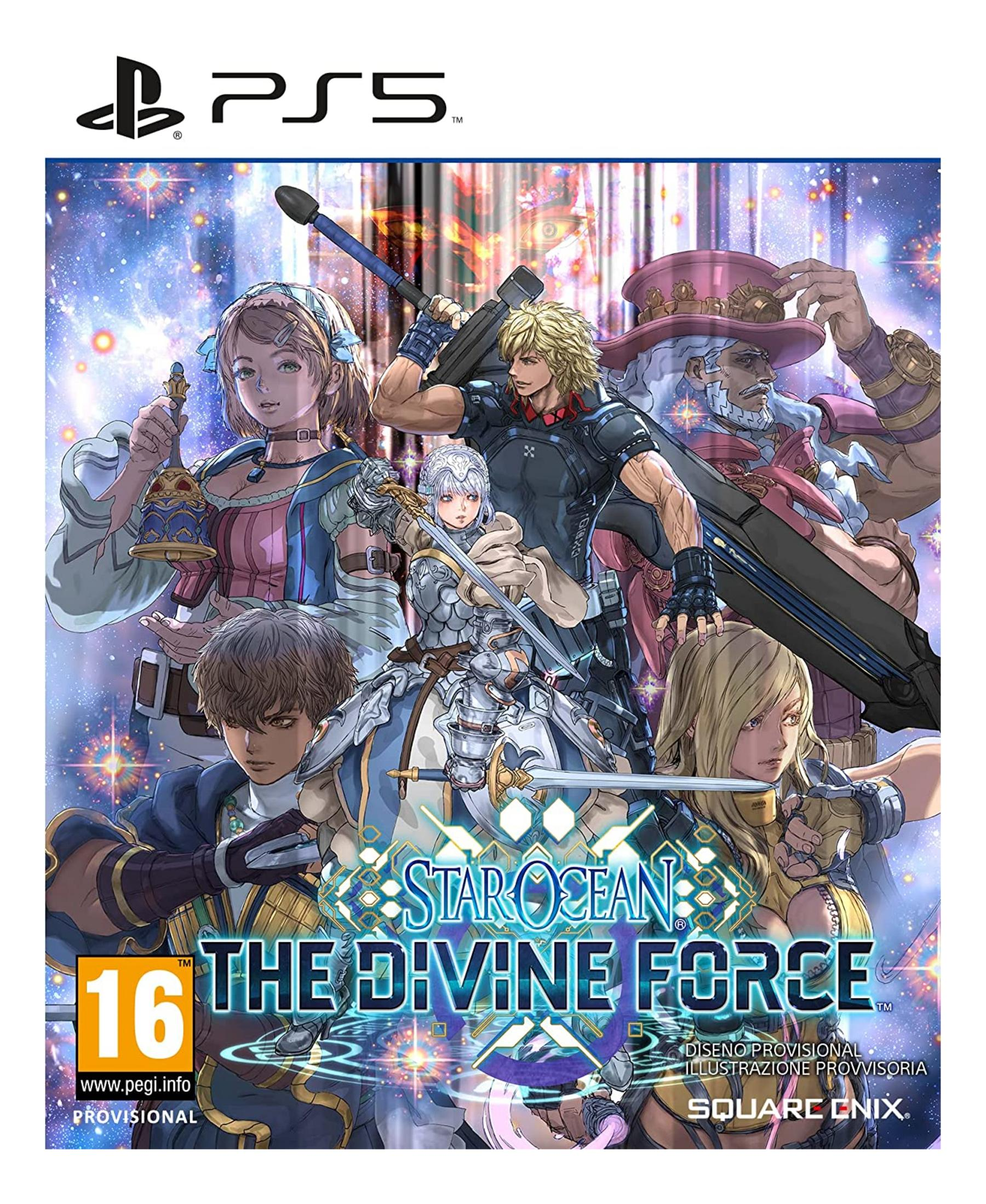 El arte de portada de Star Ocean: The Divine Force presenta personajes contra un cielo estrellado.