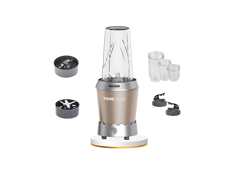 TIGRECOOK Nutrıshake 3ü 1 Arada Kişisel 1000 W Smoothie Blender Ve Kahve Baharat Öğütücü Altın