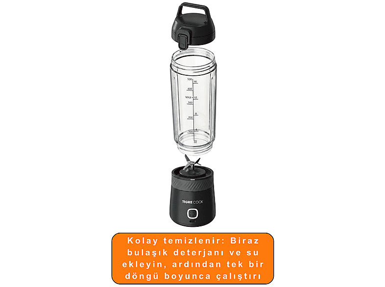 TIGRECOOK Blender Kişisel Taşınabilir Kablosuz Güçlü Şarj