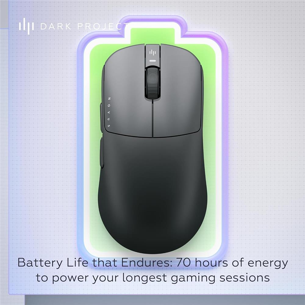 Ciemna mysz spoczywa na grafice baterii.