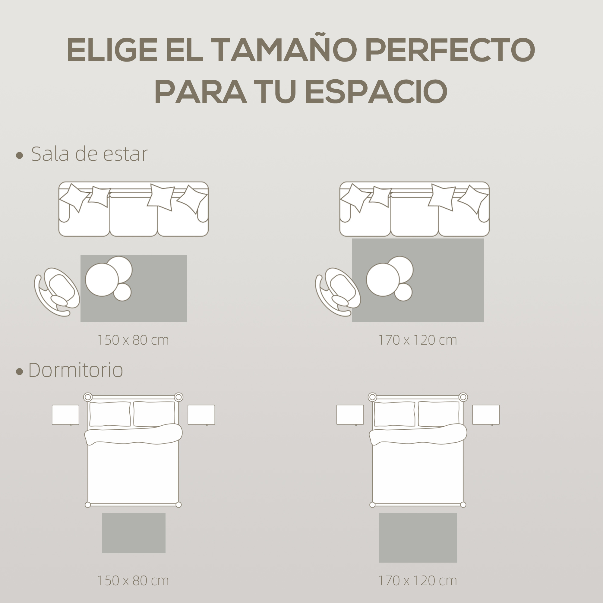 Sala de estar y dormitorio: Diseños de muebles con medidas.