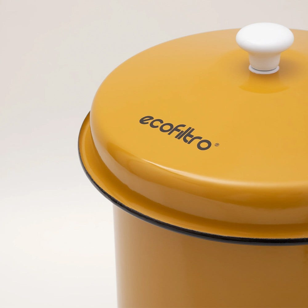 Tanica gialla con pomello bianco e logo "ecofiltro".