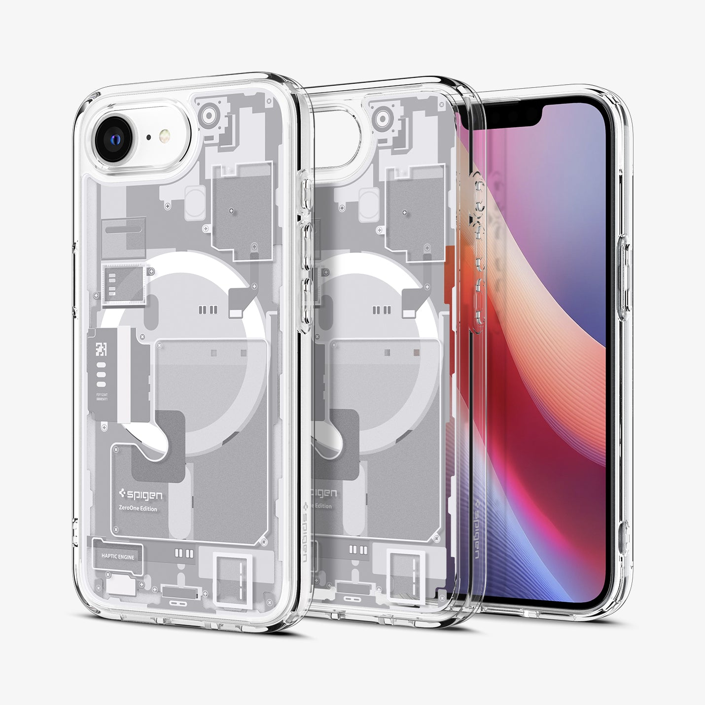 Transparente Hüllen zeigen eine detaillierte interne Handy-Aufnahme.