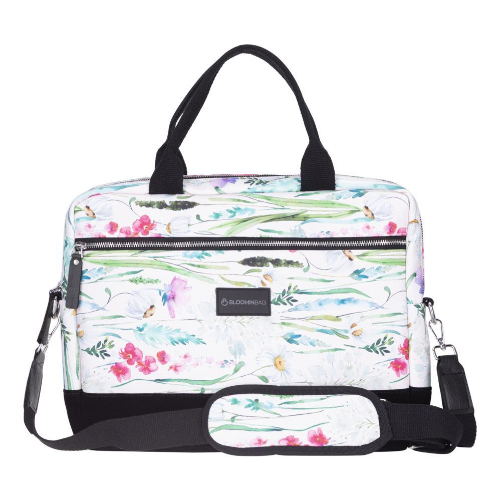 BLOOMINBAG Spring Bloom Macbook 16 inç Laptop Çantası Beyaz - fuşya - yeşil