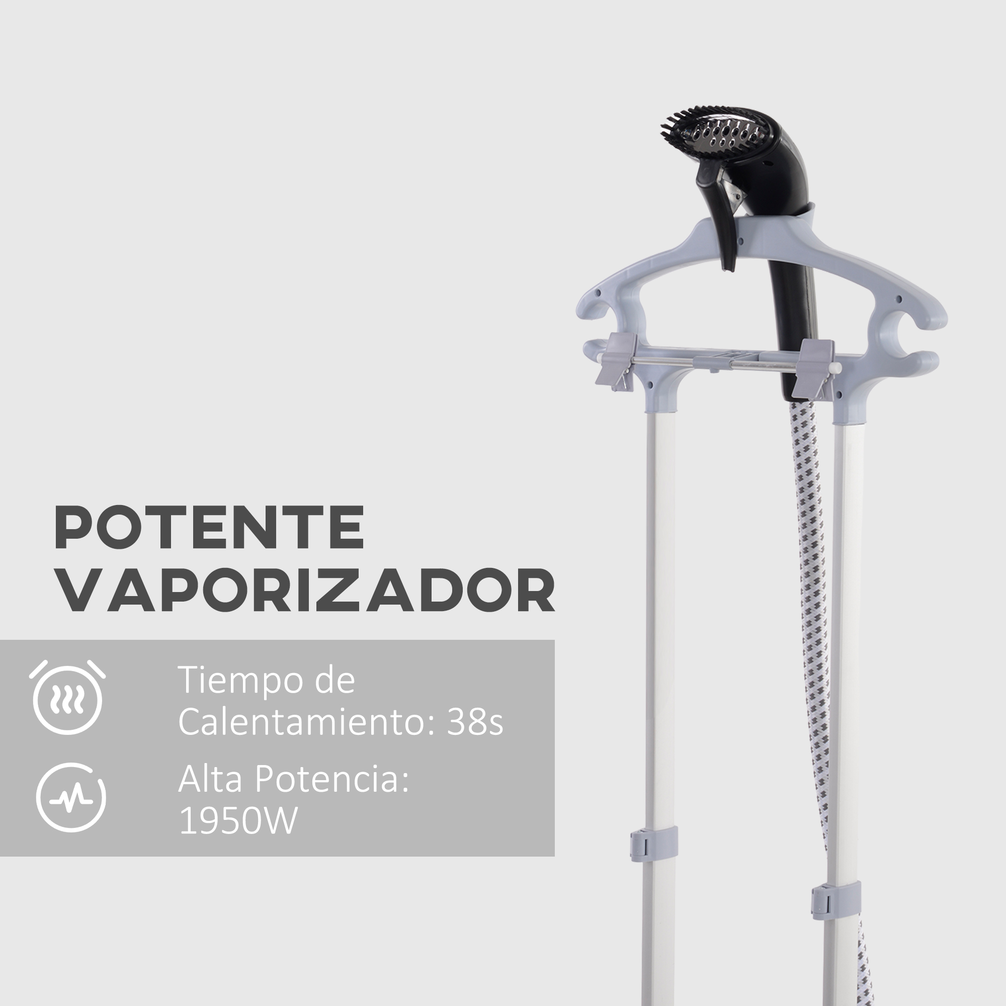 Vaporizador con accesorio, calienta en 38s, potencia 1950W.