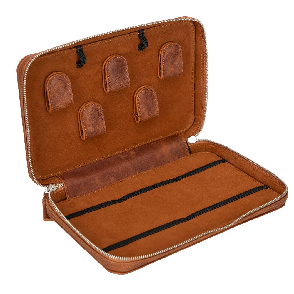 BLOOMINBAG Arcadia Deep Brown Premium Deri Teknoloji Kablo ve Aksesuar Düzenleyici