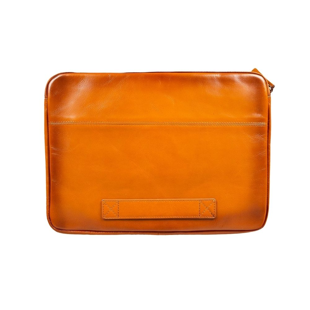 BLOOMINBAG Awe Slim Hakiki Deri MacBook Uyumlu 14 inç Laptop Kılıfı Taba