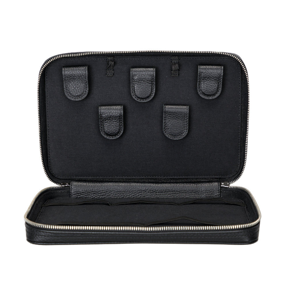 BLOOMINBAG Arcadia Onyx Black Premium Deri Teknoloji Kablo ve Aksesuar Düzenleyici
