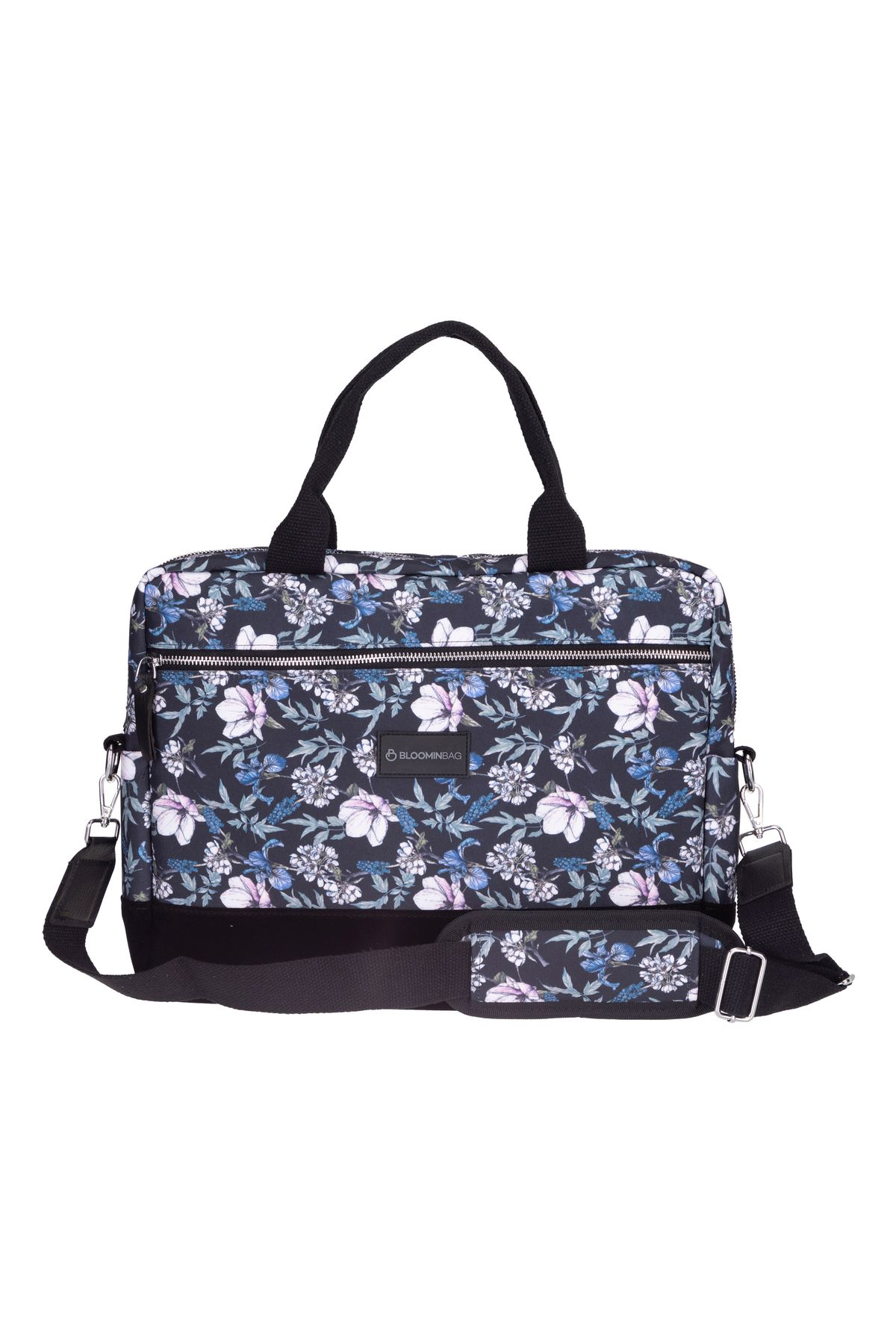 BLOOMINBAG Black Cherries MacBook Uyumlu 16 inç Laptop Çantası Siyah - Fuşya