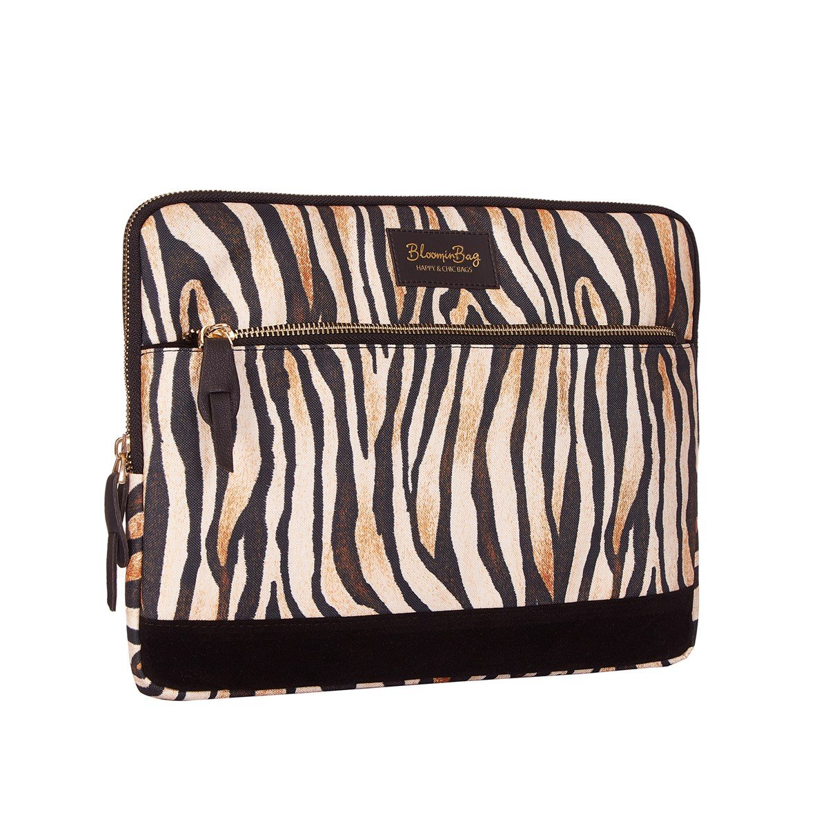 BLOOMINBAG Stripy Tricky MacBook Uyumlu 14 inç Laptop Kılıfı Kahverengi - Bej