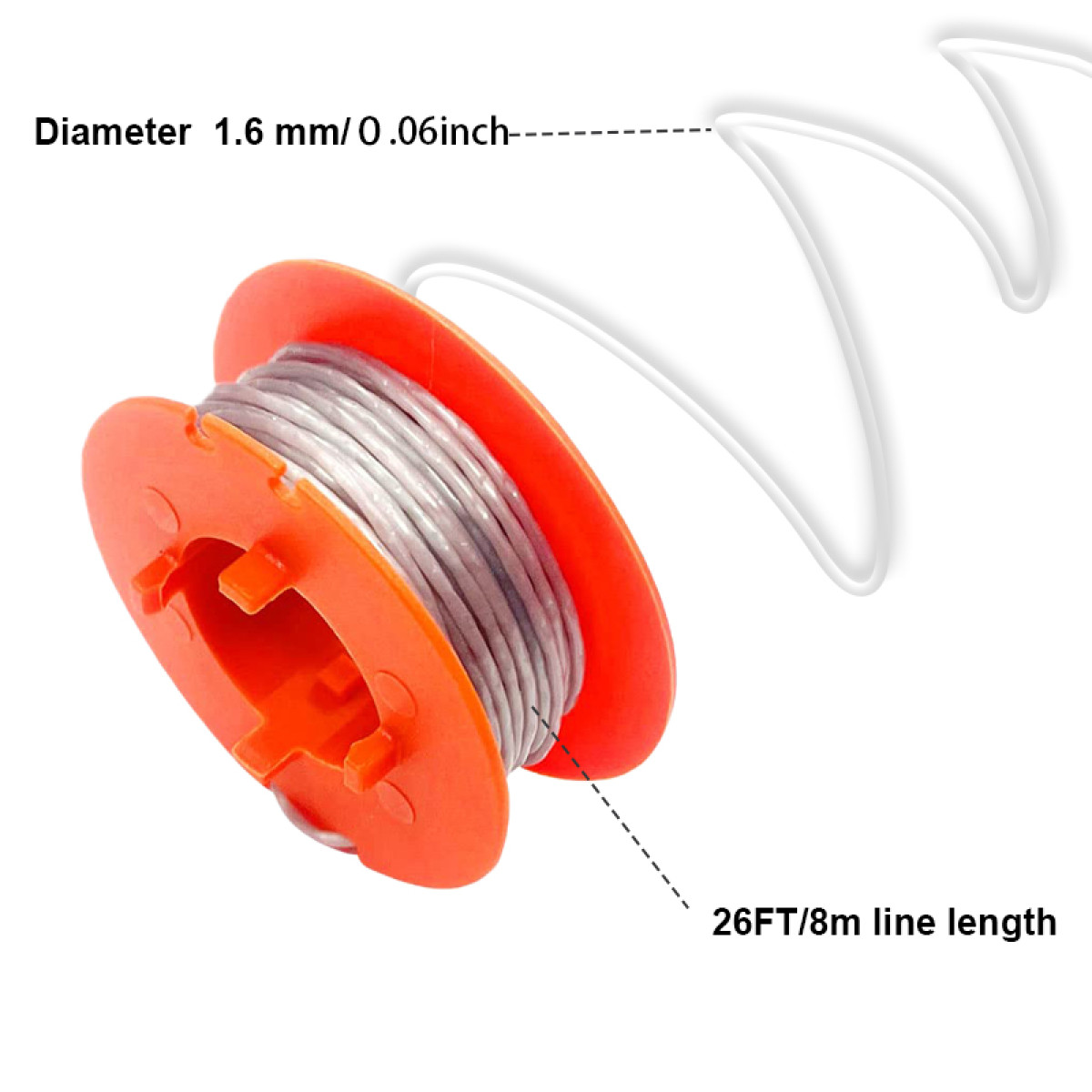 Szpulka drutu o średnicy 1,6 mm, długości 8 m. Pomarańczowa szpulka.