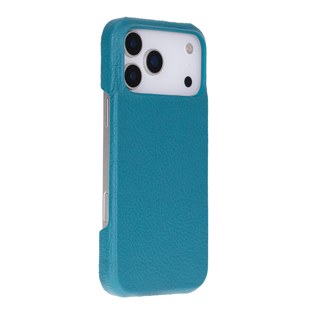 Kamera sistemli, teal renkli iPhone 14 Pro kılıfı.