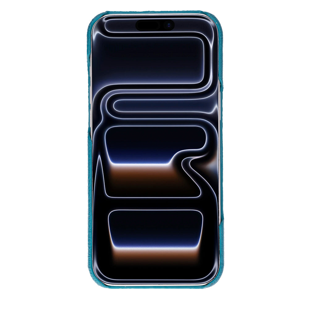 Beyaz zeminde koyu soyut duvar kağıtlı teal telefon kılıfı.