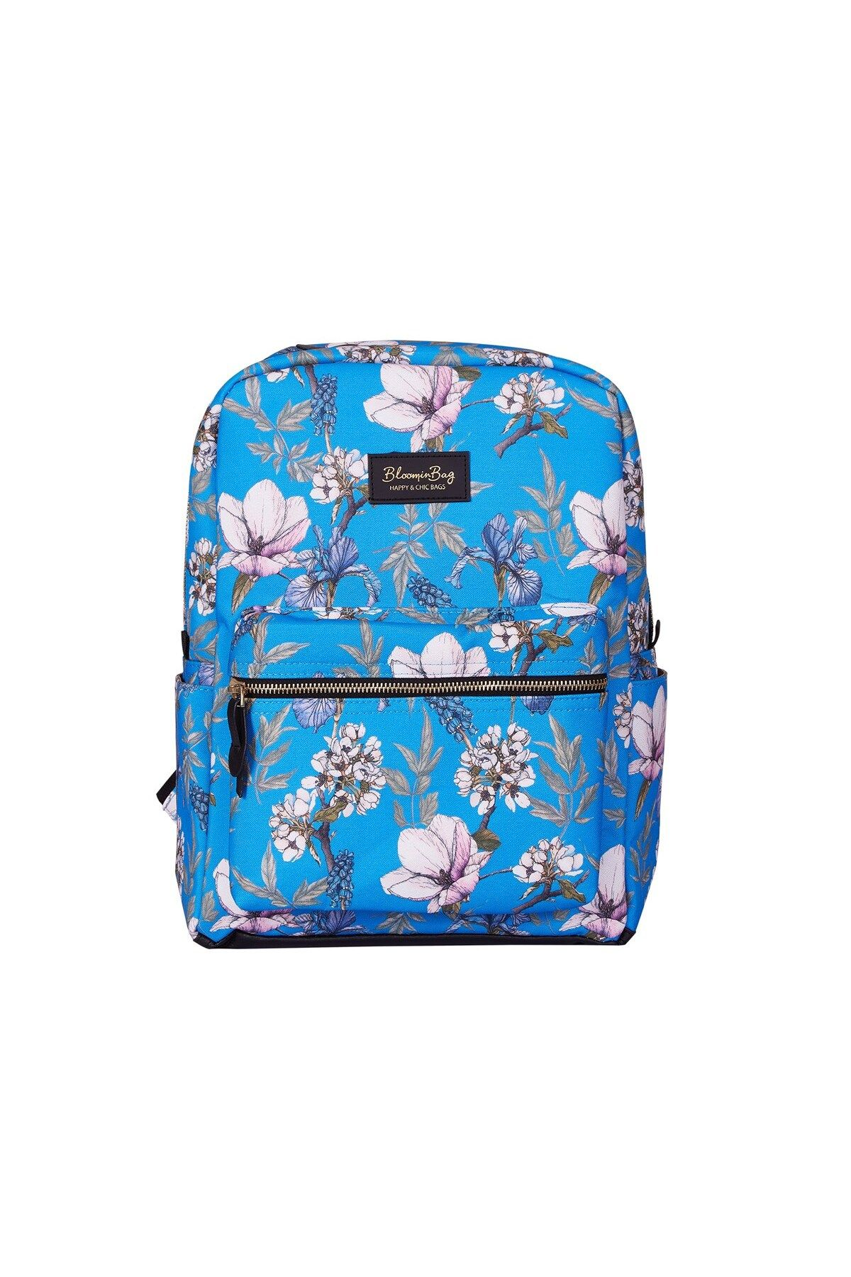 BLOOMINBAG Blue Cherry Blossom 13-14 inç Laptop / Macbook Sırt Çantası Mavi,Beyaz