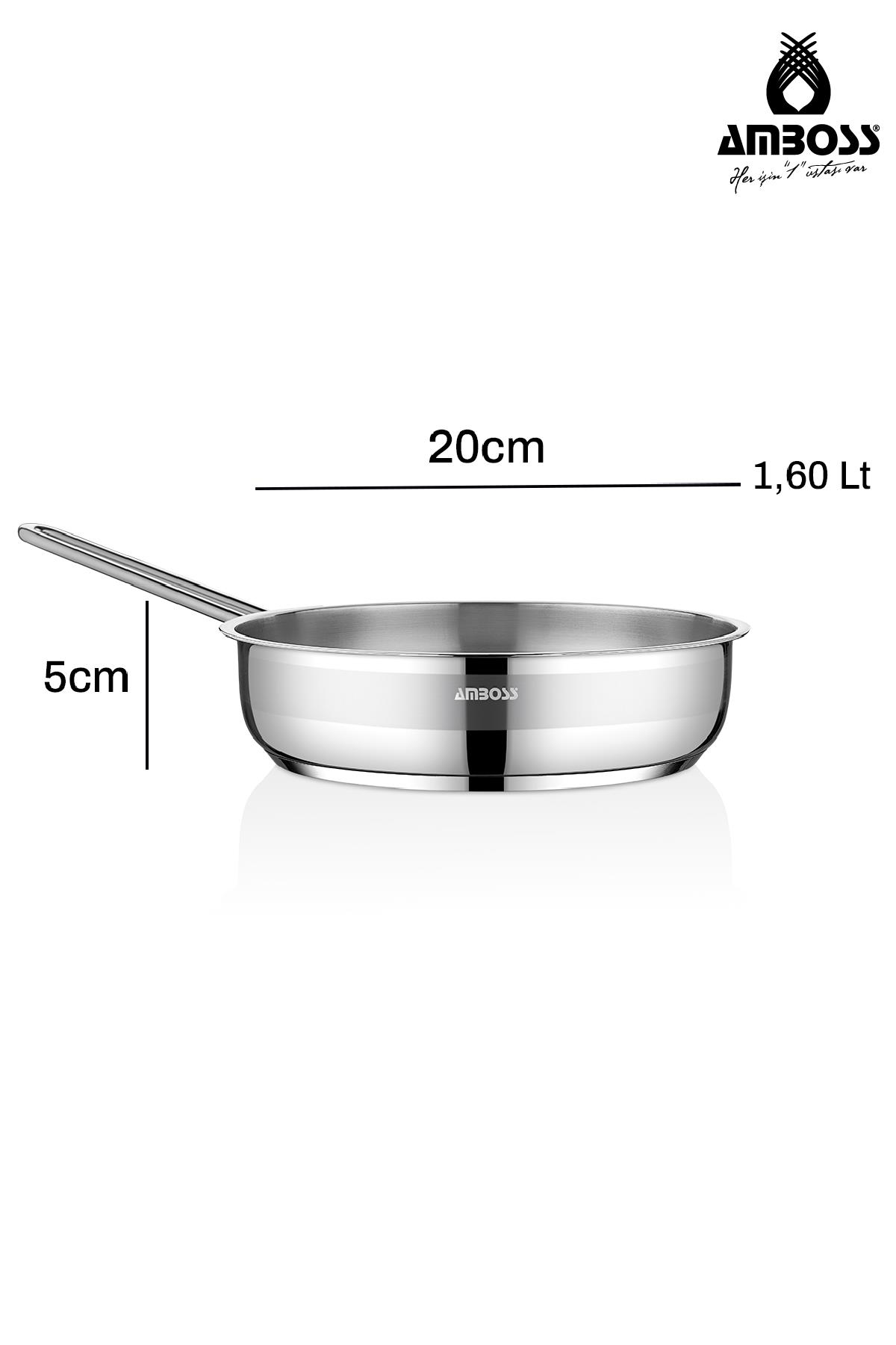 Gümüş tava, 20cm çap, 5cm yükseklik, 1.60 litre kapasite.