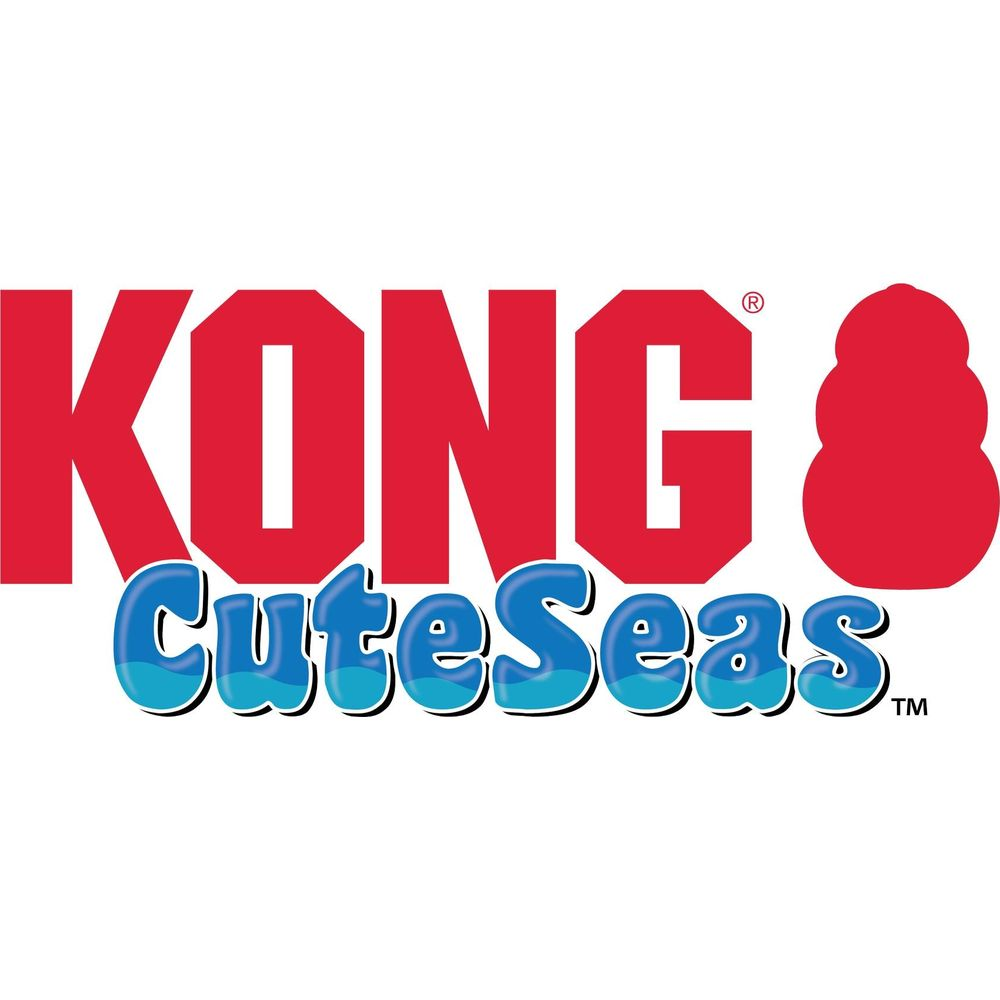 Czerwony napis KONG nad niebieskim napisem 'cuteseas'.
