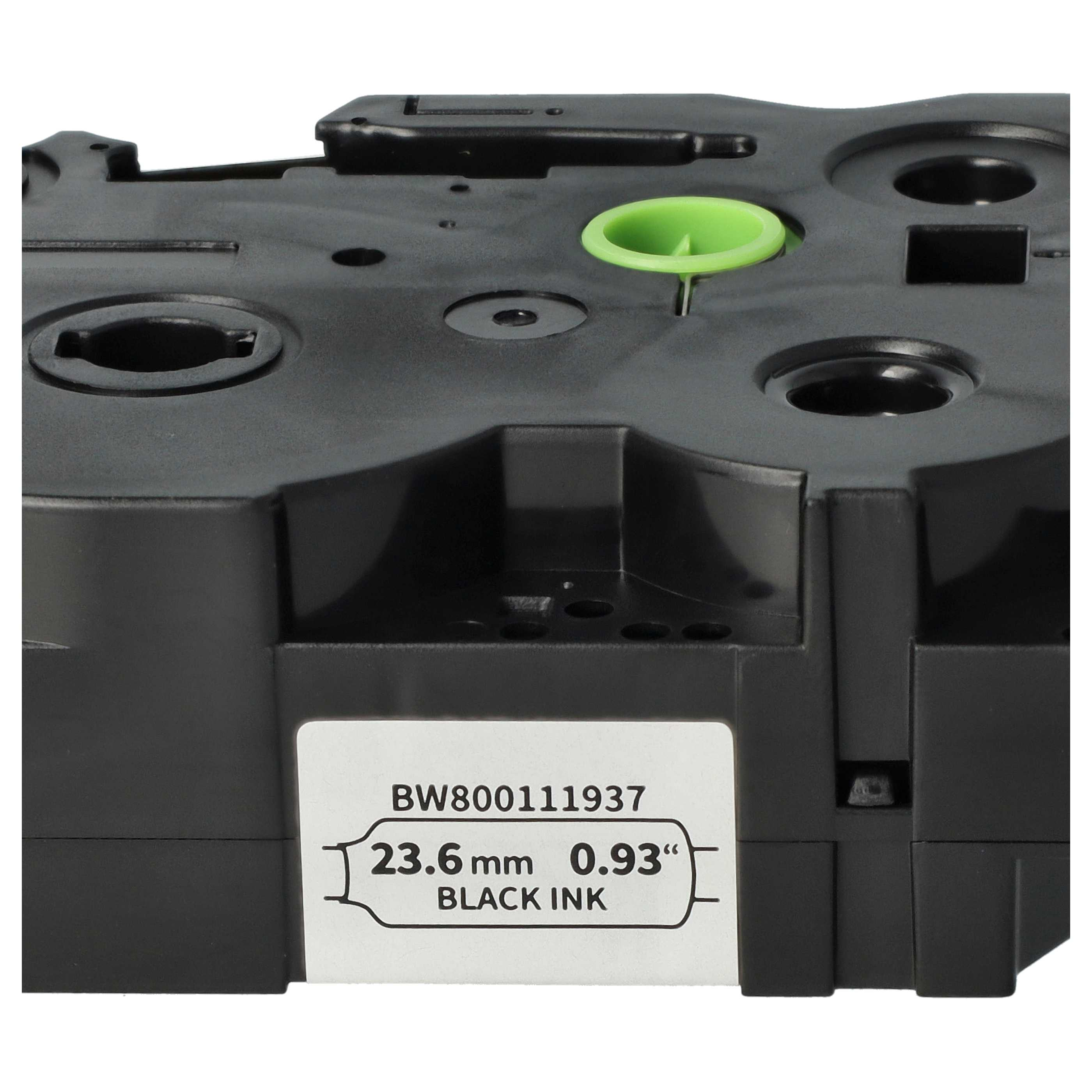 Schwarzes Farbbandkassettengehäuse mit Etikett: 23,6mm, 0,93 Zoll, schwarze Tinte.