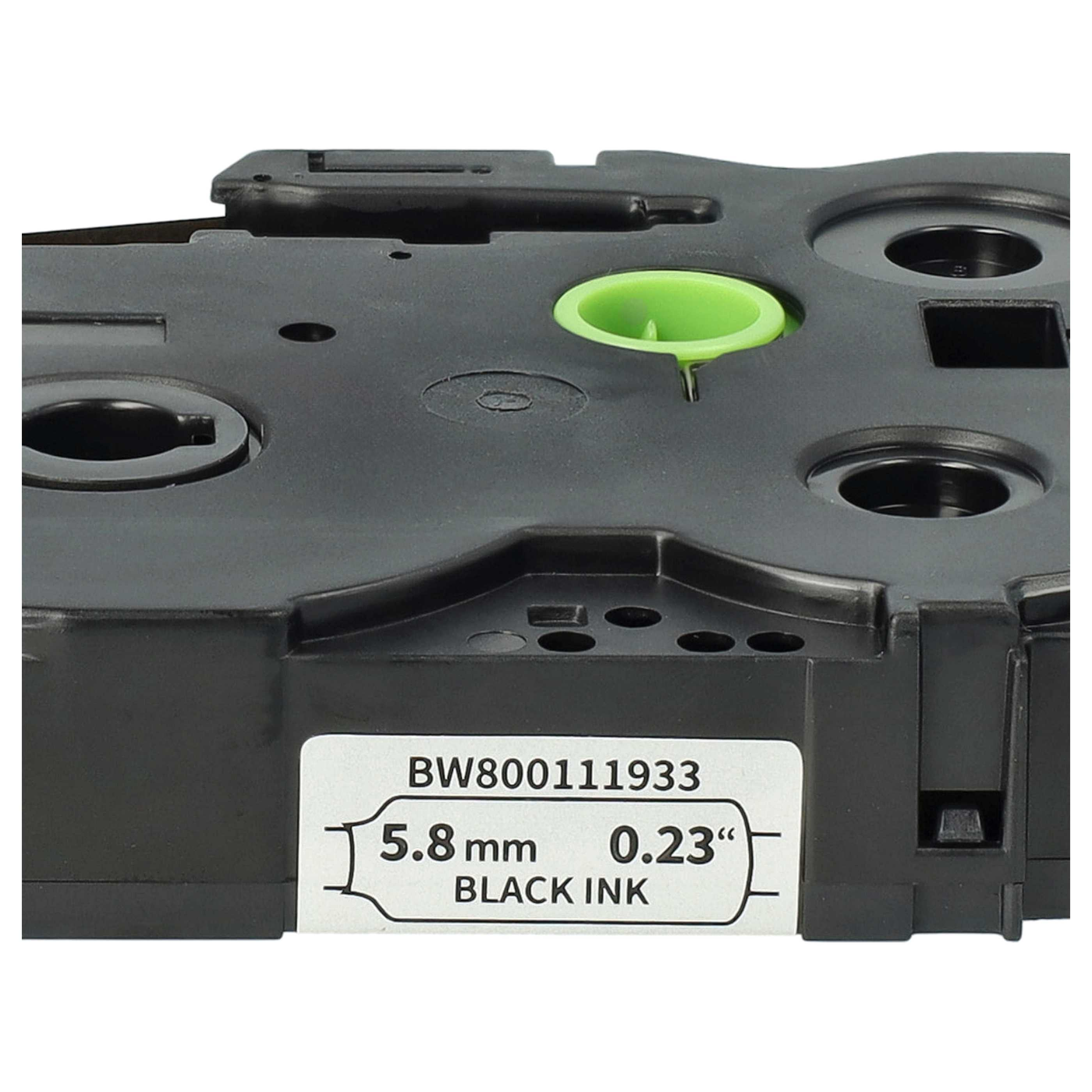 Schwarzes Etikettenband mit 5,8 mm Breite und 0,23 Zoll für schwarzen Druck.