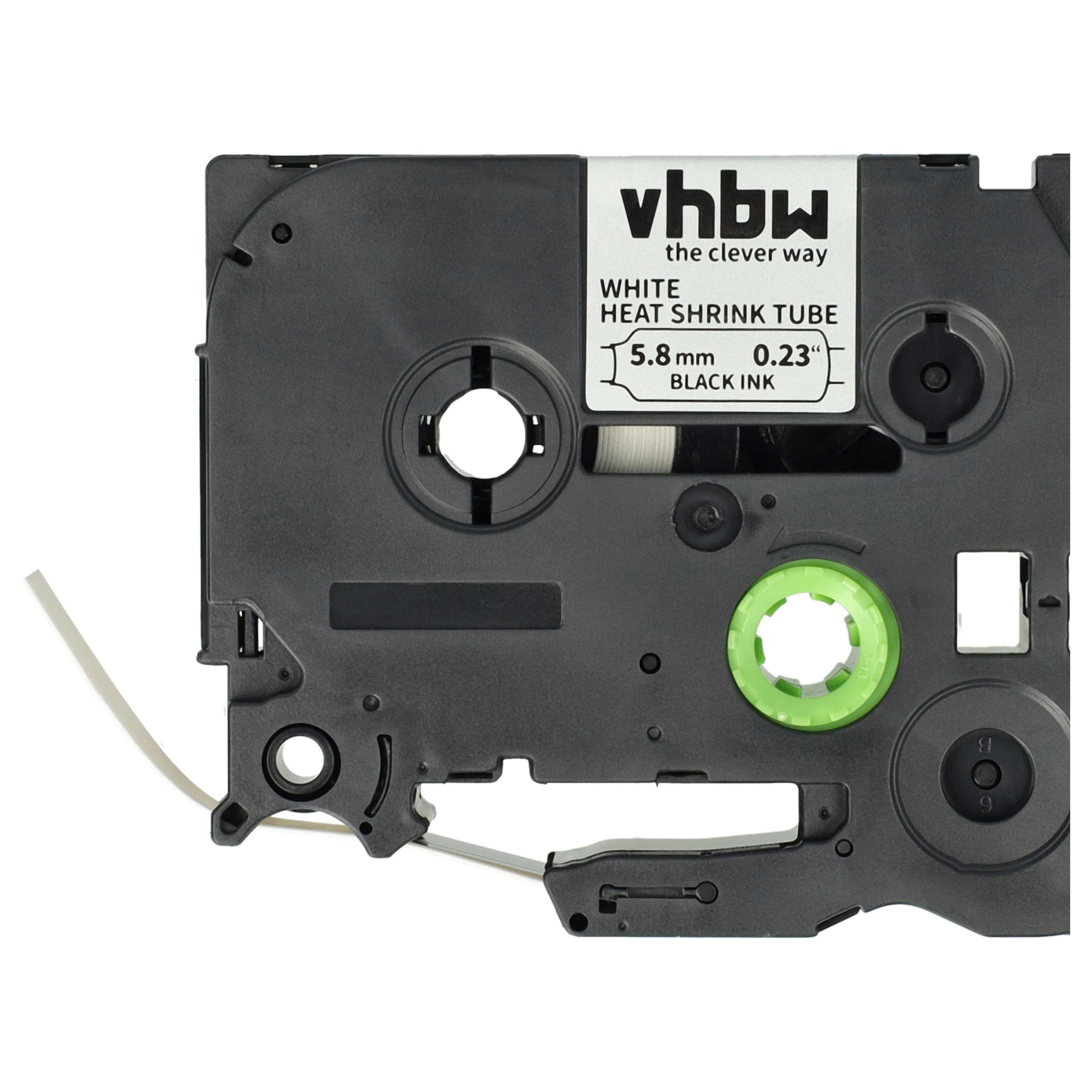 VHBW Hitzeschrumpfschlauch, weiß, 5.8mm, schwarze Schrift.